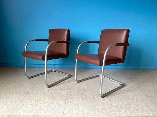 Vitra visavis brown leather - vitra,