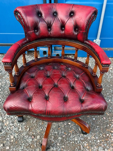Oxblood leather swivel - leather,